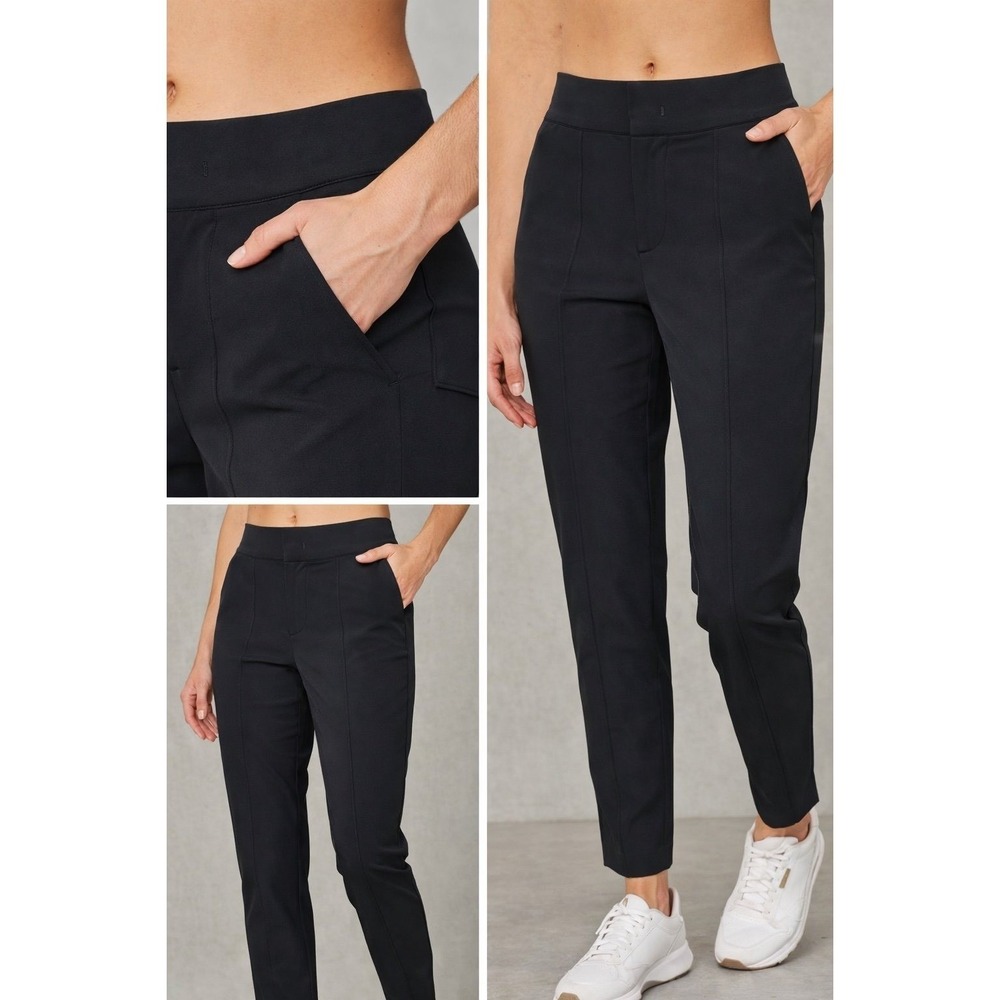 Mondetta Black Pull On Pants Women‎ Size 8 Stretch Travel Golf Slim